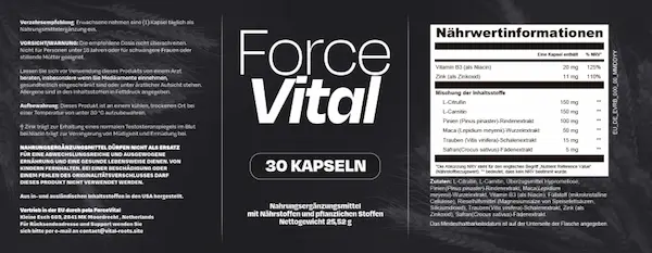 Etiqueta del complemento ForceVital