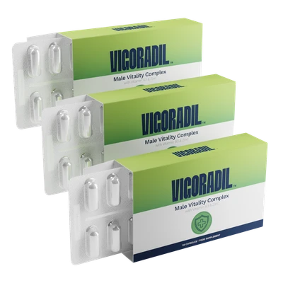 Vista general de 3 cajas de Vigoradil